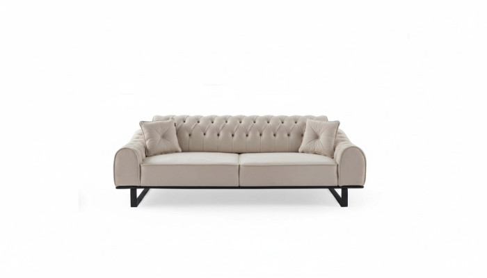 Exclusive beige 3-seater living room sofas designer luxury couches new