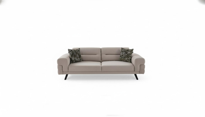 Light beige 3-seater living room sofa luxurious upholstered couches