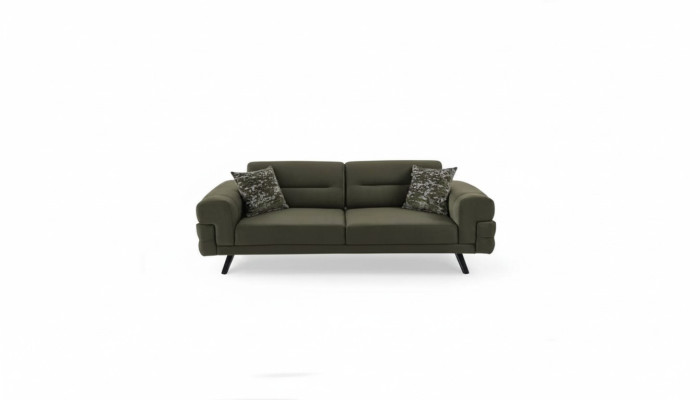 Dark green three-seater living room fabric couches stylish 3-seater