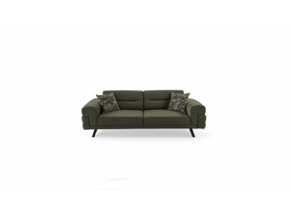 Dark green three-seater living room fabric couches stylish 3-seater