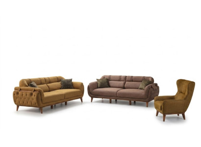 Chesterfield braided set living room sofas 2x three-seater armchair furniture
