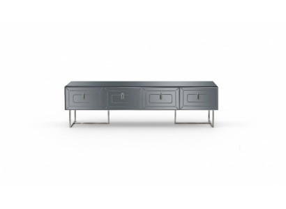 Gray Sideboard Exclusive RTV Cabinet Living Room Glass Cupboard 4-Door