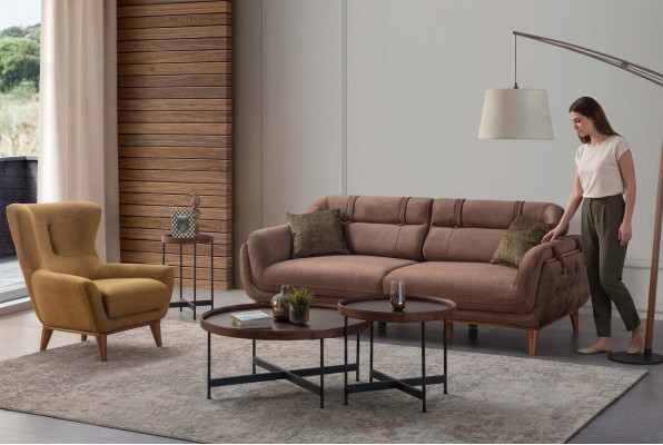 Stylish living room upholstered suite designer sofa set 3+1 set