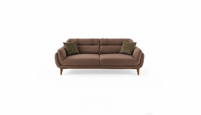Brown Upholstered Three-Seater Living Room Sofas Exclusive Couch