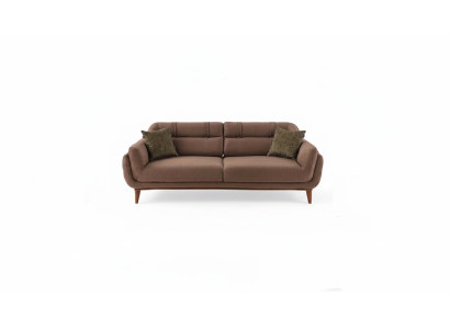 Brown Upholstered Three-Seater Living Room Sofas Exclusive Couch