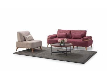 Two-tone living room sofa set designer furniture 3-seater elegant armchair