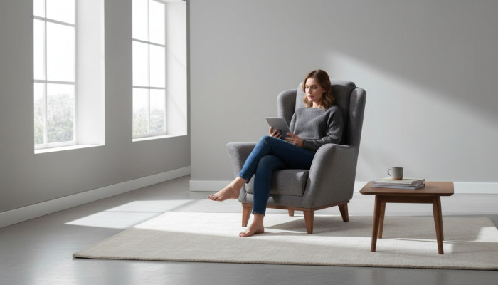 Armchair Single-Seater Designer Living Room Upholstered Armchair Fabric 1-Seater