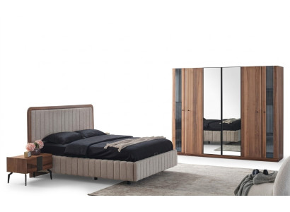Exclusive bedroom set: bed, 2 bedside tables, and 4-piece wardrobe.