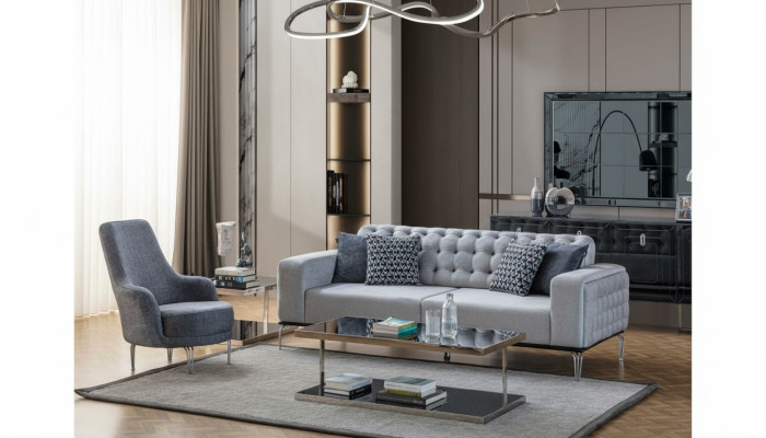 Exclusive living room set of 2-piece sofa set, 3-seater and armchair, new