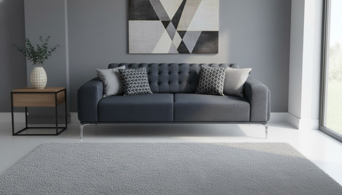 Chesterfield Gray 3-Seater Living Room Three-Seater Textile Couches New