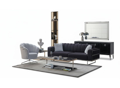 Seating Set Modern Textile Couches Designer Three-Seater Upholstered Armchair