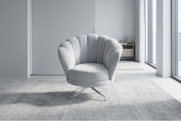 Designer gray armchair living room noble single seater luxury stainless steel legs