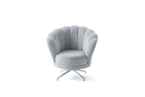 Designer gray armchair living room noble single seater luxury stainless steel legs