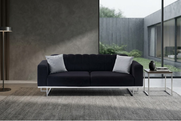 Black luxury 3-seater modern living room 3-seater upholstered couches new