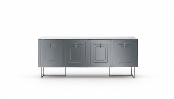 Gray living room sideboard luxury wood furniture 4-door designer sideboard