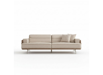 Exclusive beige sofa 3-seater modern furniture living room upholstery couch
