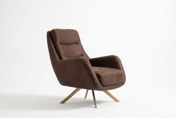 Brown velour armchair modern armchair living room textile furniture