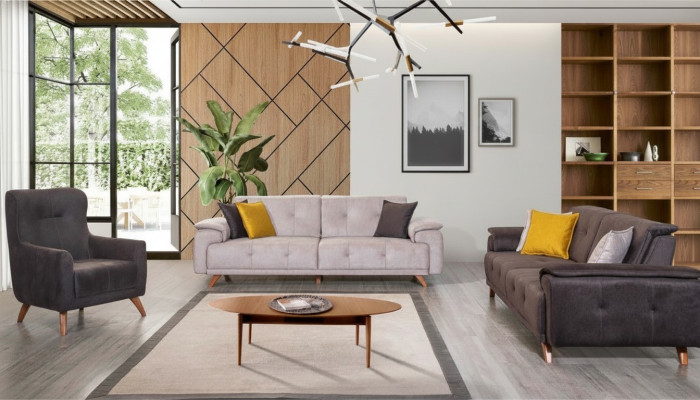 Living room furniture stylish three-seater 3-piece upholstered suite