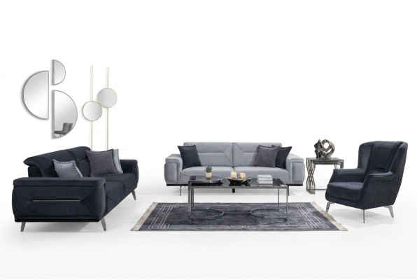 Gray living room sofas designer couches 3-seater luxury single-seater armchairs