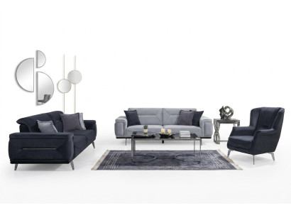 Gray living room sofas designer couches 3-seater luxury single-seater armchairs