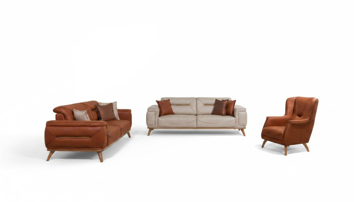 Living room designer seating furniture sofa sets 3-seater upholstered armchair 3-piece set