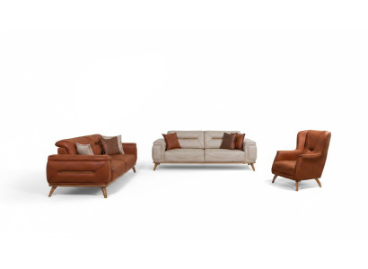 Living room designer seating furniture sofa sets 3-seater upholstered armchair 3-piece set