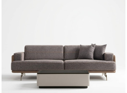 Gray Three-Seater Luxurious Living Room Couches Designer 3-Seater Sofa