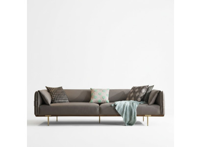 Gray stainless steel sofa living room 3-seater upholstered sofas fabric sofas new
