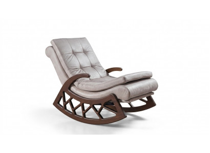 Modern wooden rocking chair, elegant living room relaxation furniture, wooden frame, new.