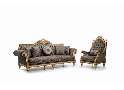 Classic Chesterfield Sofa Set 3+1 Seater Designer Coffee Table 3-piece Set