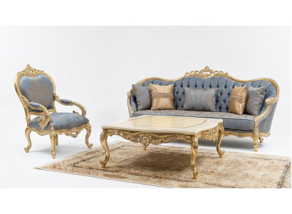 Classic gray living room sofas Chesterfield couches three-seater armchair