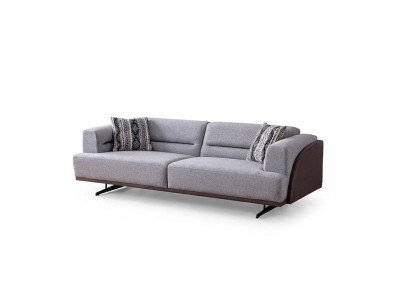 Gray Modern 3-Seater Upholstered Living Room Couches Luxury Noble Sofas
