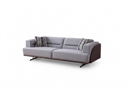 Gray Modern 3-Seater Upholstered Living Room Couches Luxury Noble Sofas