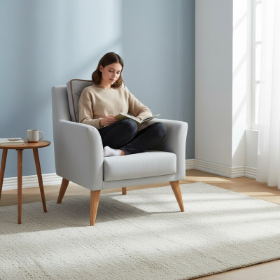 Light blue living room single-seater designer upholstered armchair relax chair furniture