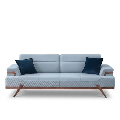 Modern sofas designer blue 3-seater upholstered sofas leather couches new