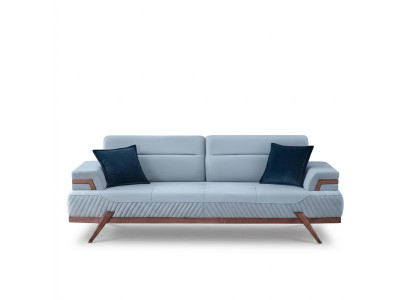 Modern sofas designer blue 3-seater upholstered sofas leather couches new