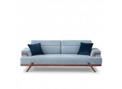 Modern sofas designer blue 3-seater upholstered sofas leather couches new