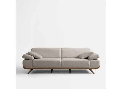 Light beige fabric sofa designer upholstered sofas living room couches 3-seater