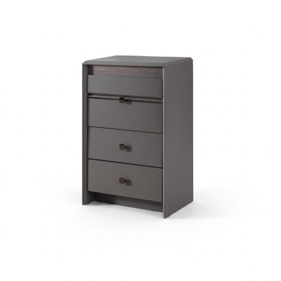 Exclusive Gray Dresser Luxurious 4x Drawer Bedroom Wooden Furniture