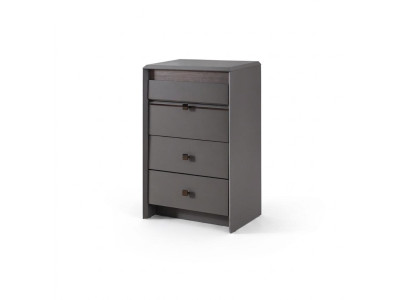 Exclusive Gray Dresser Luxurious 4x Drawer Bedroom Wooden Furniture