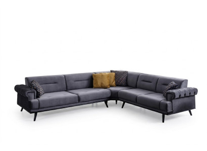 Exclusive Gray Corner Sofa L-Shaped Designer Sofa Modern Living Room Couch