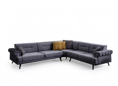 Exclusive Gray Corner Sofa L-Shaped Designer Sofa Modern Living Room Couch