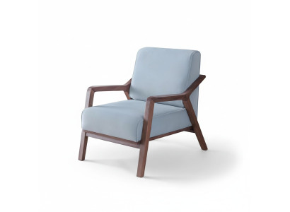 Blue exclusive armchair living room armrests single-seater wooden frame new