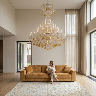 Elegant crystal chandelier living room lighting interior area chandelier