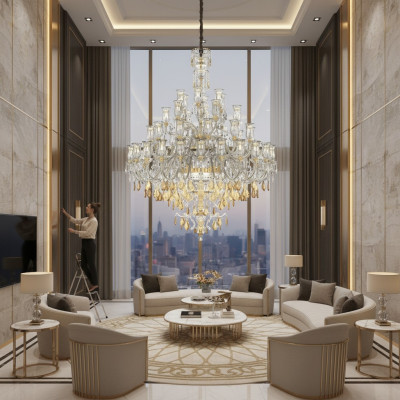 Large chandelier luxury candelabra living room pendant light lighting lamp