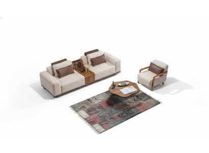Beige Exclusive 2-Seater Sofa Living Room Couches Modern Two-Seater