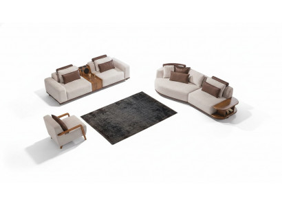 Beige sofa set modern luxury sofas 3+2 seater upholstered armchair 3-piece set