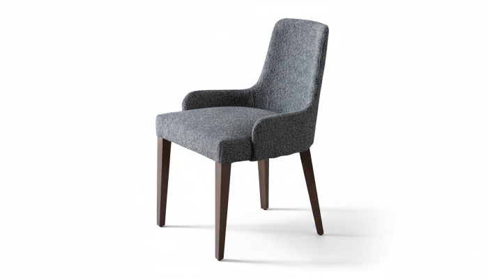 Exclusive gray chair with wood brown leg design dining room novelty