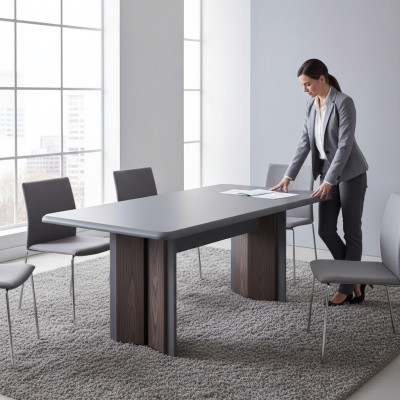 Designer dining table modern furniture in dining room gray exclusive novelty