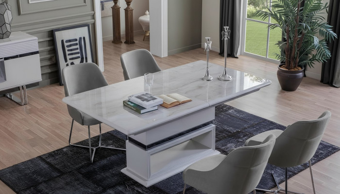 Modern dining room set consists of 5-piece dining table and 4x chairs novelty.